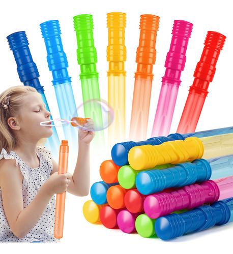 Paquete 14 Varitas Burbujas 14.6 7 Colores Fiesta Niños. Color