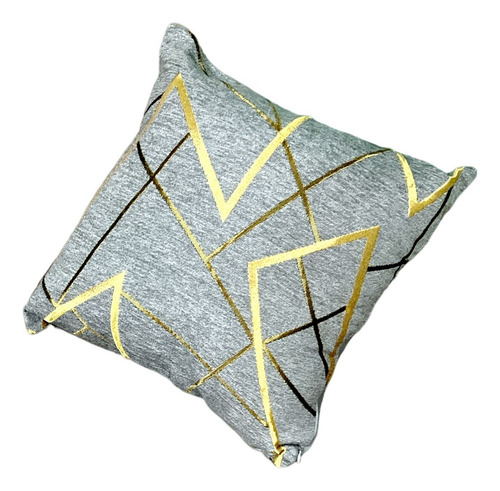 Almohadon Con Funda Y Relleno + Cierre X1 Decorar Unicos Color Gris Diseño De La Tela Rayas