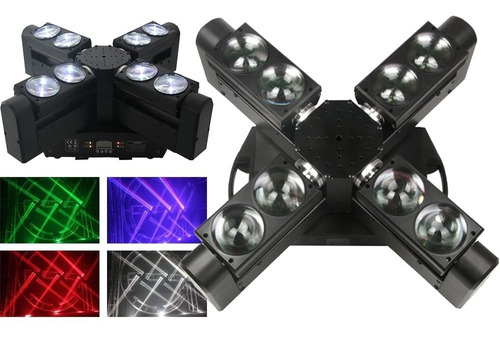 8cabeza Movil Cross 8x10w Iluminaciones Adriel Dmx Ritmico 