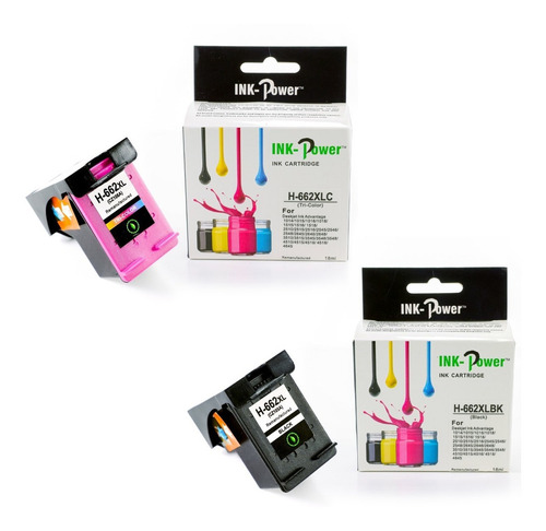 Kit 2 Tintas H-662xl Para Deskjet Ink Advantage 1014 Tinta