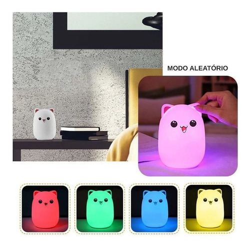 Luminaria Silicone Touch Abajur Led Recarregavel Criança