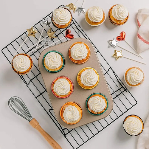Dp 50 Moldes For Muffins Redondos Forrados De Color Caqui