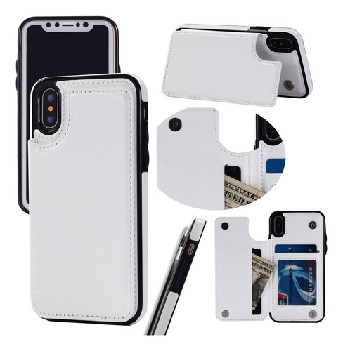 B Funda Carcasa Piel Billetera Con Soporte Para iPhone