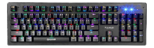 Teclado gamer Marvo Scorpion KG935 QWERTY Outemu Blue inglés US color negro con luz RGB