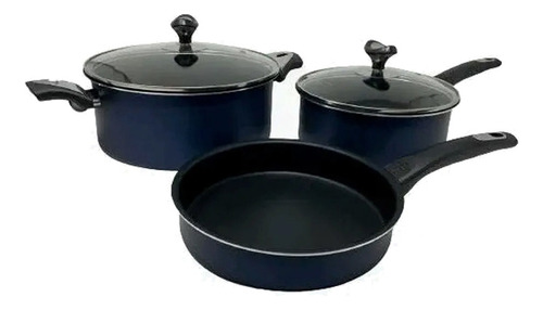 Batería De Cocina Marmicoc Sabores 3pz B3pdp Aluminio Teflon Color Azul