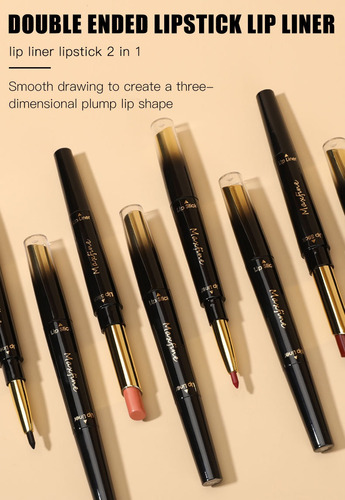 Barra De Labios Antiadherente 2 En 1 Lipstick Lip Liner