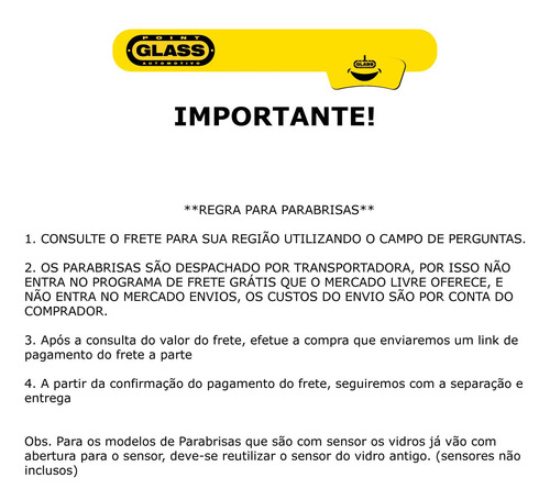 Parabrisa Gol G2 G3 G4 1995 A 2014 - Volkswagem