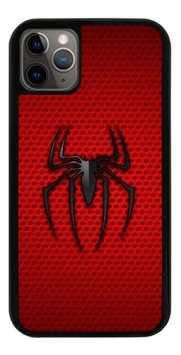 Funda Uso Rudo Tpu Para iPhone Spiderman Araña Negra Puntos