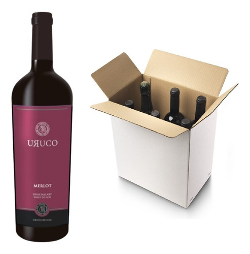 Vino Uruco Merlot 2021 Bodega Uruco Wines 750 ml Pack X 6 u En Estuche De Cartón