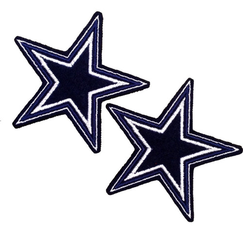 Logo Dallas Cowboys Nfl Parche Bordado 2 Pzas 8.5 Cm