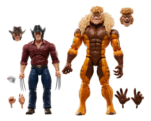 Figura Pack Logan V Sabretooth Wolverine Xmen Marvel Legends