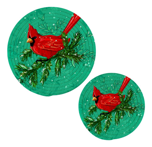 Trivets Pajaro Cardenal Dibujo Animado 2 Uds Resistente Para