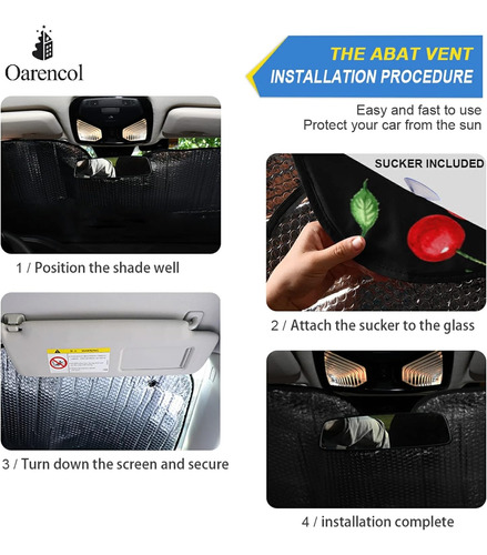 Oarencol Parasol Plegable Para Parabrisas De Automóvil, Dise