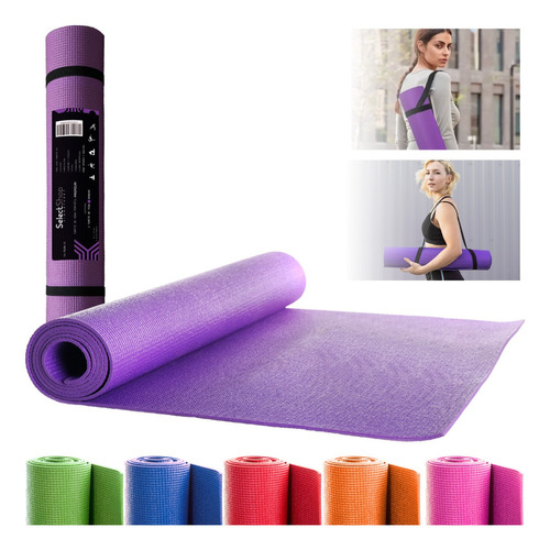 Tapete Portátil Yoga Pilates Fitness Ejercicio Relajación Color Violeta
