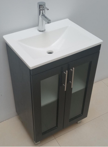 Imagen 4 de 10 de Vanitory 52 X 37 Cm Color Wengue Con 2 Puertas