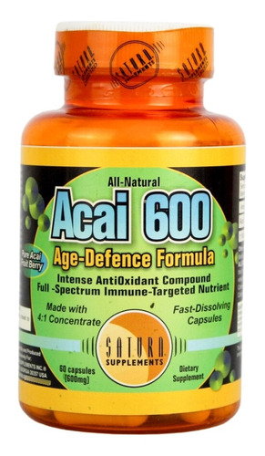 Acai 600 Saturn Supplements 60 Cap Antioxidant