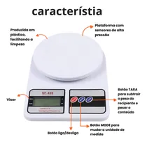 Comprar Balança Eletrônica Digital De Cozinha Pesa De 1gr Até 10kg Cor Branco Dieta e Nutrição
