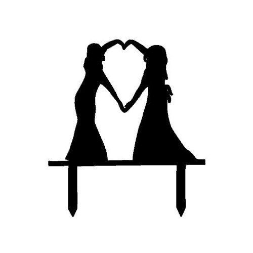 Cake Topper Adorno Torta - Pareja Mujeres Lgtb Corazon
