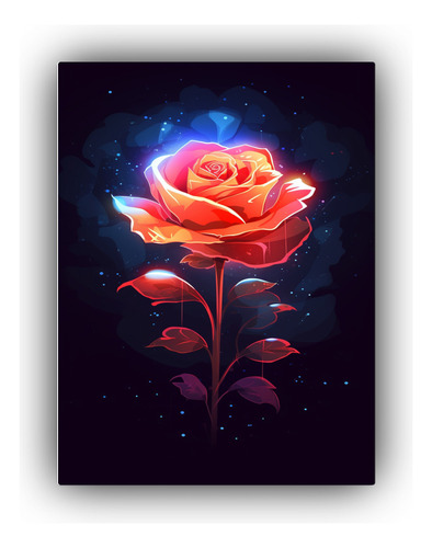 Cuadro Decorativo De Pop Art Con Rosa Roja Y Carta De Amor 3