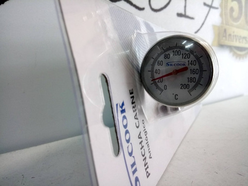 Imagen 4 de 6 de Termómetro Pincha Carne Analógico De Acero Inox 200 Grados