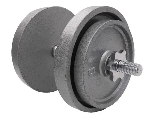 Mancuerna Discos 15 Kg Aprox Barra Corta Kit Importado Cuota