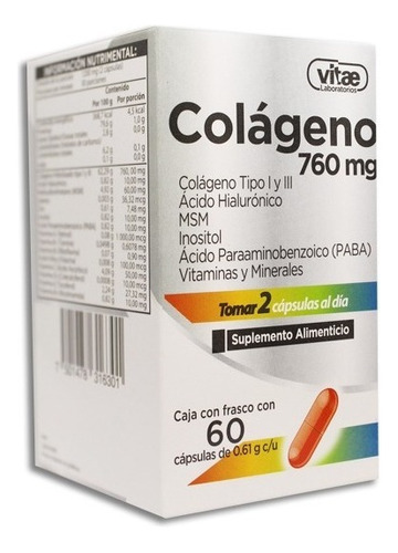 Colágeno Tipo 1 Y 3 / Vitaminas Y Minerales C/60 Caps Vitae