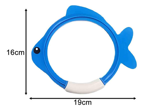 4x Juguetes De Anillo De De Buceo, Juguetes De 19x16cm