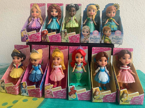 Set Colección Princesas Disney Mini Toddler, 11 Muñecas (Usado)