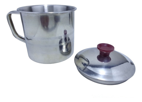 Taza De Acero Inoxidable De 8 Cm Con Tapa