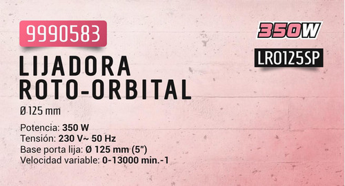 Lijadora Roto-orbital 350w Pink Power By Dowen Pagio 9990583