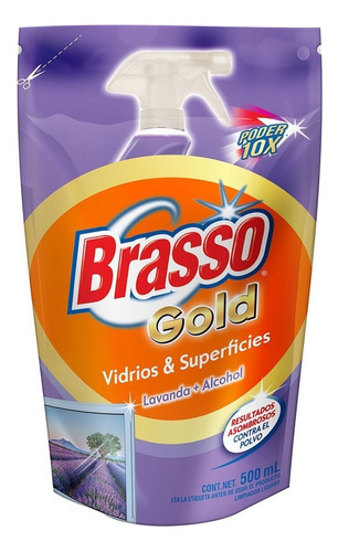 Brasso ® Vidrios Y Superficies Lavanda, Repuesto 500 Ml