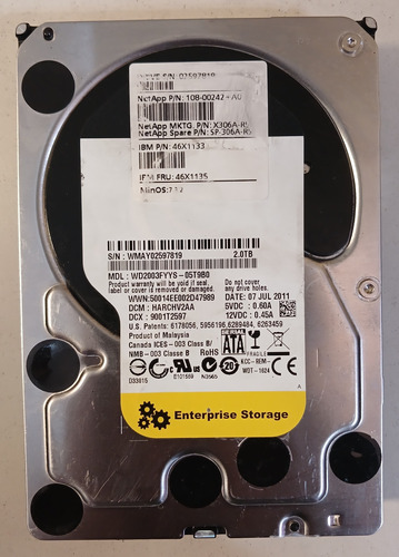 Disco Duro Rigido Wd Wd2003fyys 2tb 3.5 Sata