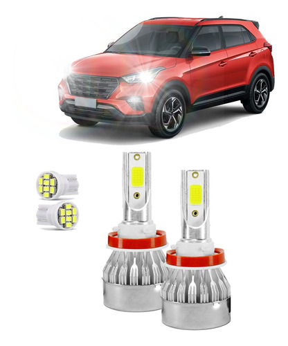 Kit Ultra Led Milha Hyundai Creta 17/21 20000 Lúmens 6500k