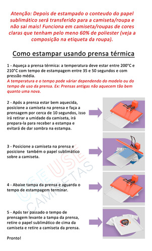 10 Folhas A4 De Papel Sublimático Com Suas Artes Já Impressa