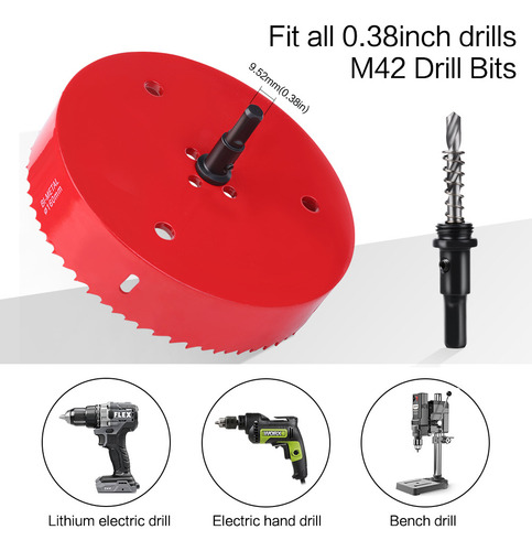 Sierra Perforadora Bimetálica M42 100mm Para Tablaroca