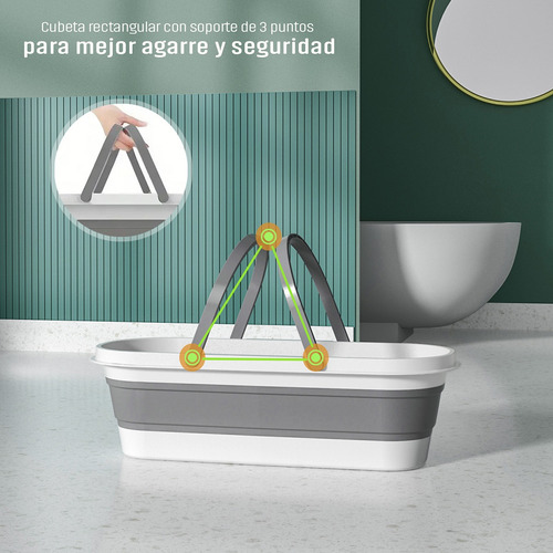 Cubeta Plegable Con Ruedas Cubo Rectangular Portátil Plegabl