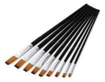 Comprar Pinceles Artísticos Set 9 Un Punta Ancha O Fina Marrón