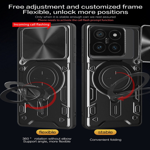 Pm Funda Con Soporte Magnético Para Xiaomi 14t Pro 5g