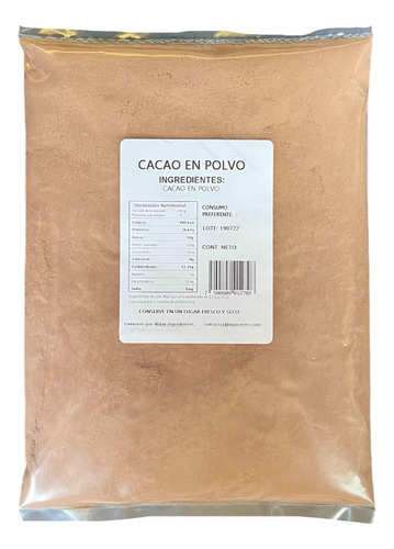 Cacao En Polvo Cocoa Natural 25 Kilos