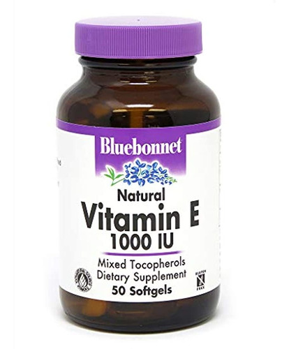 Bluebonnet Vitamina E 1000 Iu Mixed Softgels, 50 Unidades