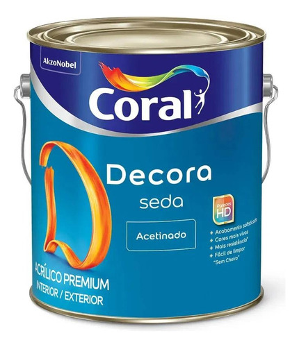 Decora Seda Acrílico Premium Acetinado Branco  3,6l Coral