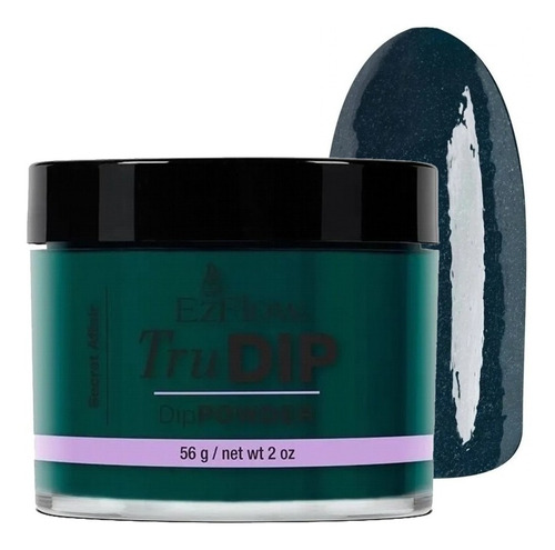 Polvo Trudip Inmersión Para Esmalte Sin Cabina Ezflow 56 Gr Color Secret Affair (Verde Oscuro)