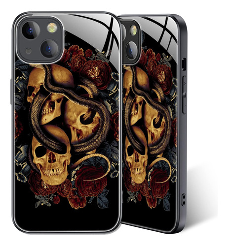 Funda Tabavsit Para iPhone 13/14-skull Snake Flower