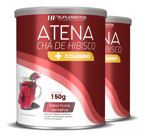 2x Atena Chá De Hibisco + Colageno Hf Suplementos