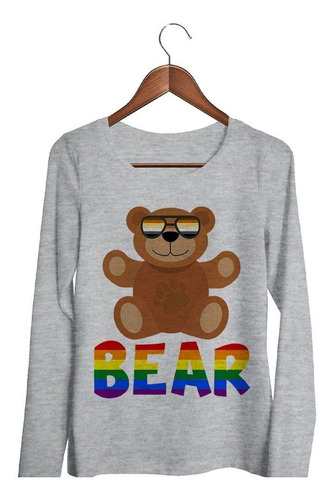 Remera De Mujer Lentes Bear Oso Colores Bandera Gay Ml