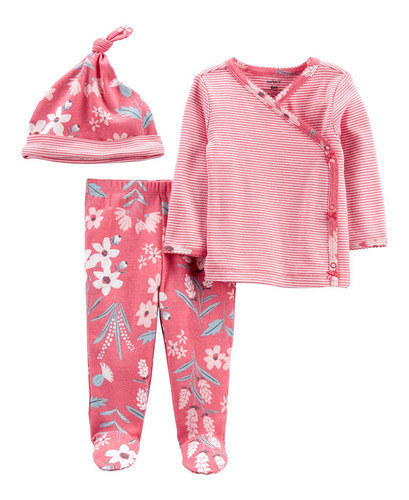 Carter's Set 3 Piezas Batita Pantalon Gorro Floral 1l777910