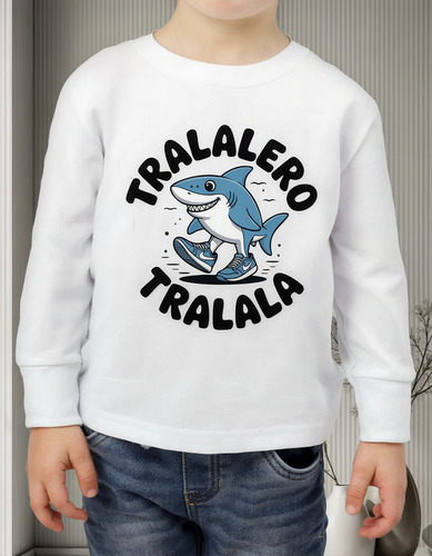 Remera Tralalero Tralala Manga Larga Algodón Infantil