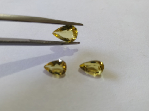 Berilo, Heliodoro Extra Natural 03 Gotas 3 Ct Amarelo Forte