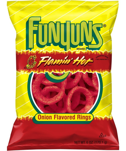 Funyuns Flamin' Hot Onion Flavored Rings, 6oz (170.1g)