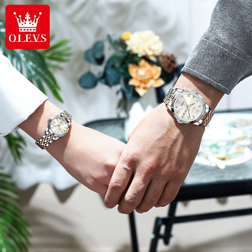 Relojes Olevs Con Calendario Luminoso Para Pareja, 2 Unidade
